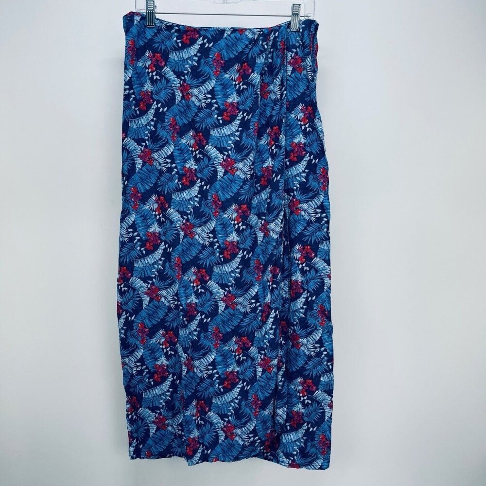 Vintage Liz Claiborne Shirt Sz 14 Women’s Villager Sport Maxi Blue Floral